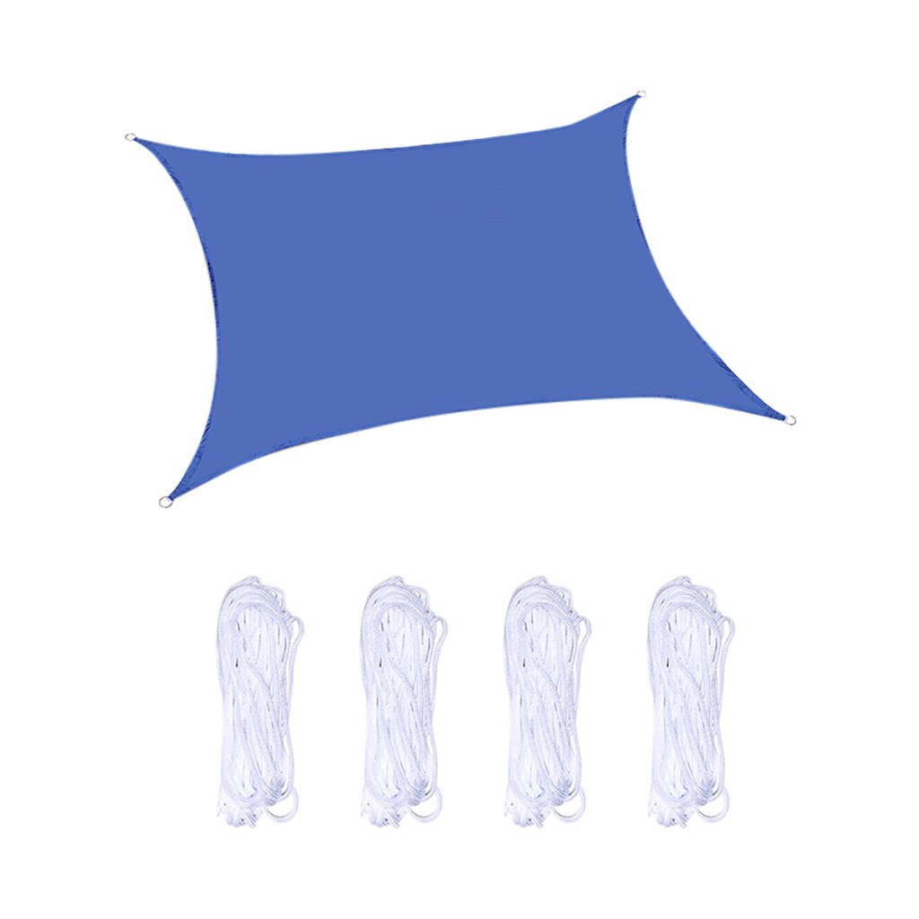 Garden Sun Shelter Waterproof Sunshade Protection Outdoor Canopy Patio Pool Shade Sail Awning Camping Shade Cloth Large #T1G: Dark Blue S