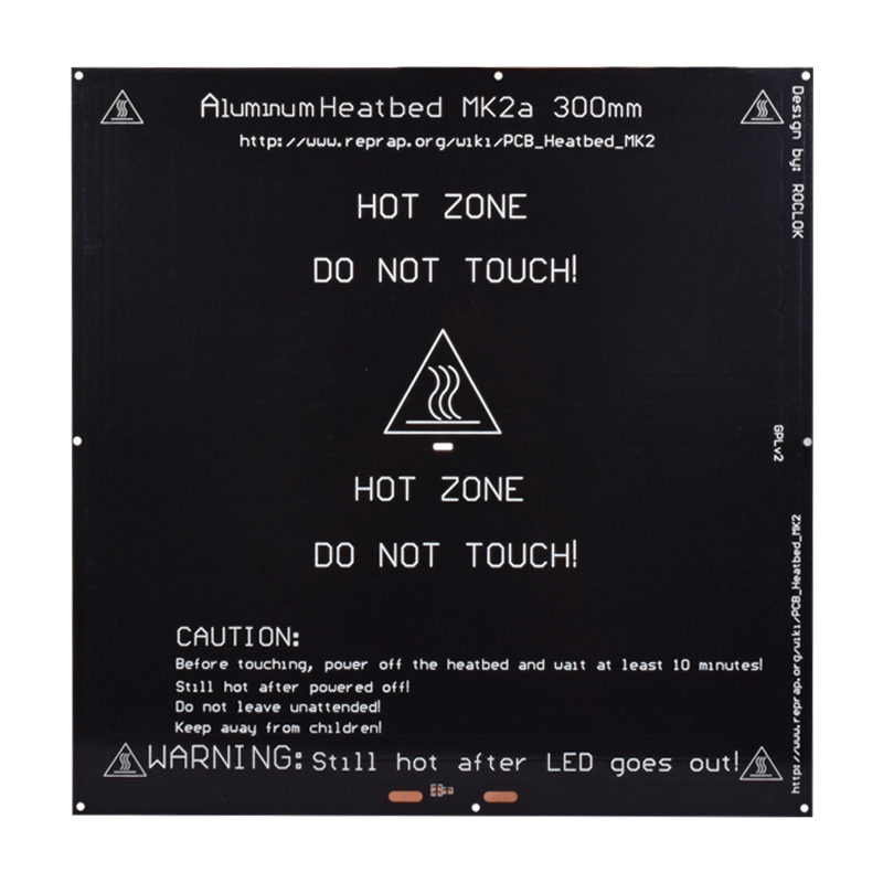 Plaque chauffante en aluminium MK2A MK2A 300*300*3mm noir 12 V 24 V pour rampes Mendel RepRap 1.4 pièces d'imprimante 3d lit chauffant