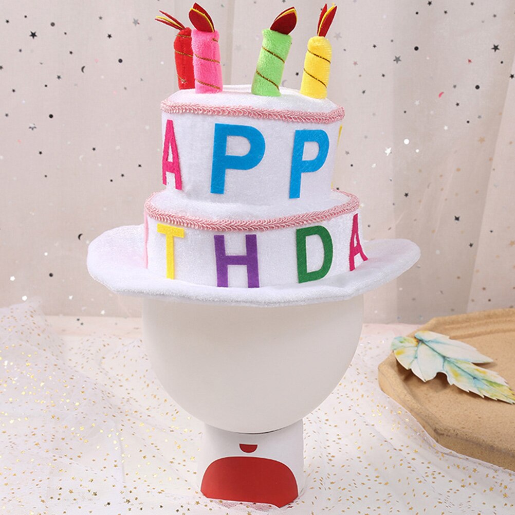 Kids Birthday Hat Decorative Birthday Cake Shape Headdress Photo Prop Hat