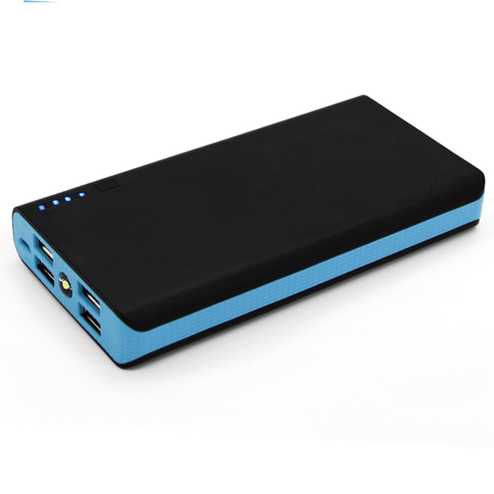 Armazenamento universal portátil power bank plástico caixa de luz led 4 portas usb escritório carregador externo resistência à poeira pulseira caso
