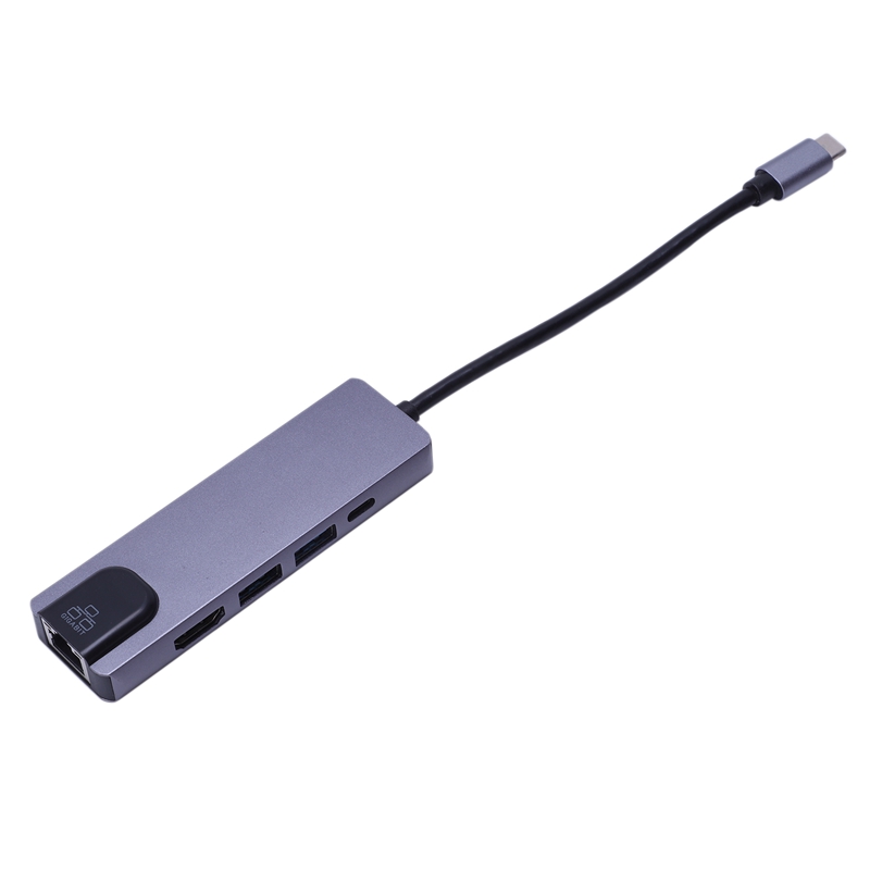 5 En 1 Hub USB tipo C con 4K Hdmi USB C a Gigabit Ethernet Rj45 adaptador Lan para Mac libro Pro Thunderbolt 3 USB-C del puerto del cargador