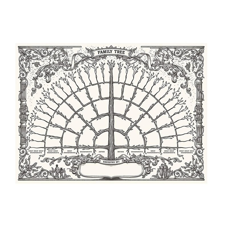 Familie Boom Grafiek Te Vullen In 5/6/7 Generatie Genealogie Poster Blank Invulbare Voorouders Grafiek FOU99