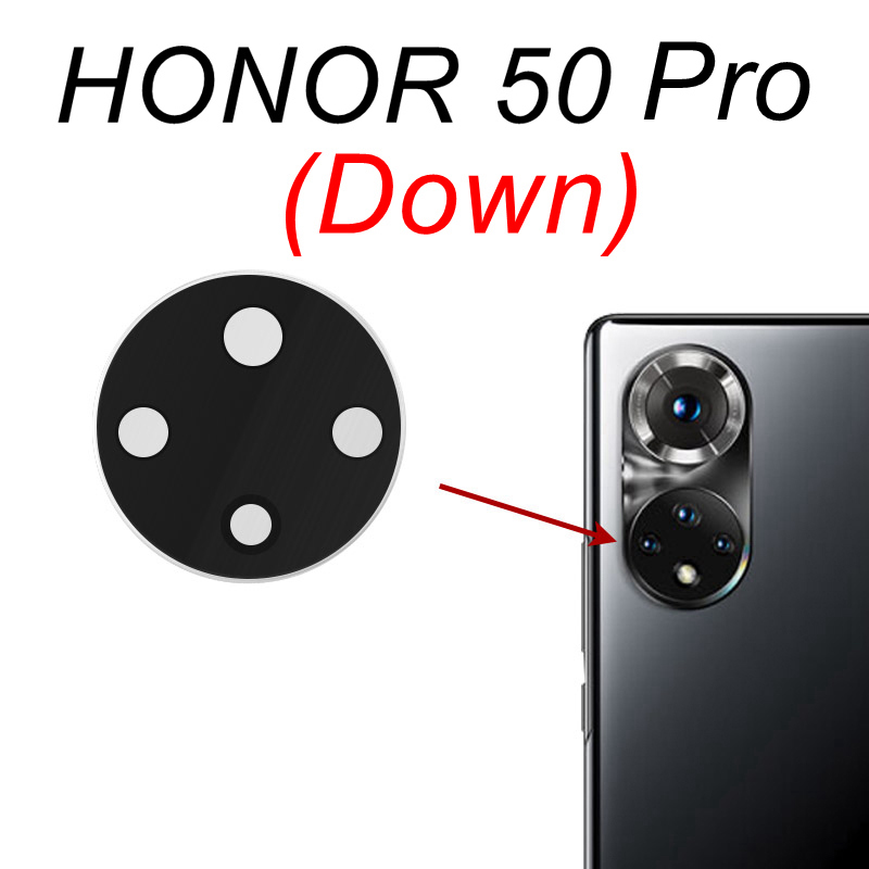 Tylna osłona obiektywu szklana pokrywa dla Huawei Honor 50 Lite Honor 60 Pro SE główna kamera szklana części zamienne z naklejką samoprzylepną: 50Pro Down
