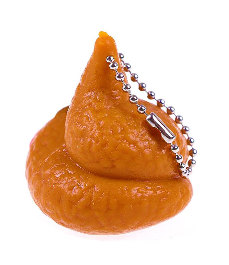 Funny Poop Keychain Squishy Toy Pop Out Tongues Novelty Fun Tricky Prank Squeeze Antistress Fidget Toy for Adults Children
