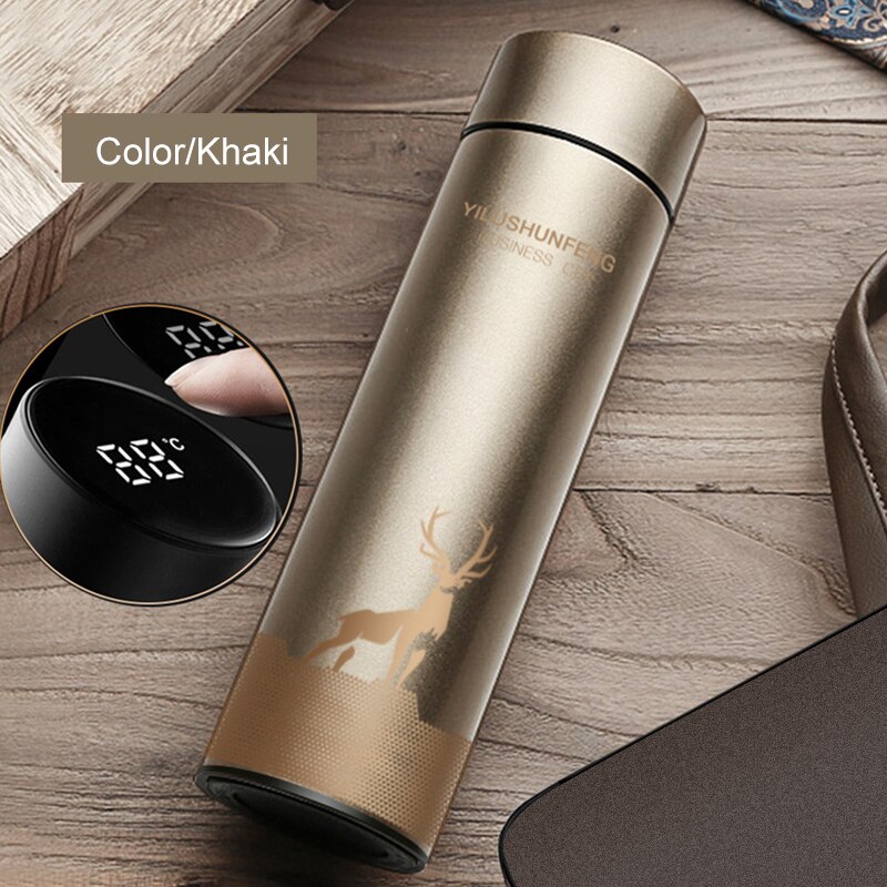 Intelligent Temperature Display Stainless Steel Insulation cup Tea cup coffee cup Vacuum Bottle Thermos Cup Coffee Tea Mug: 02
