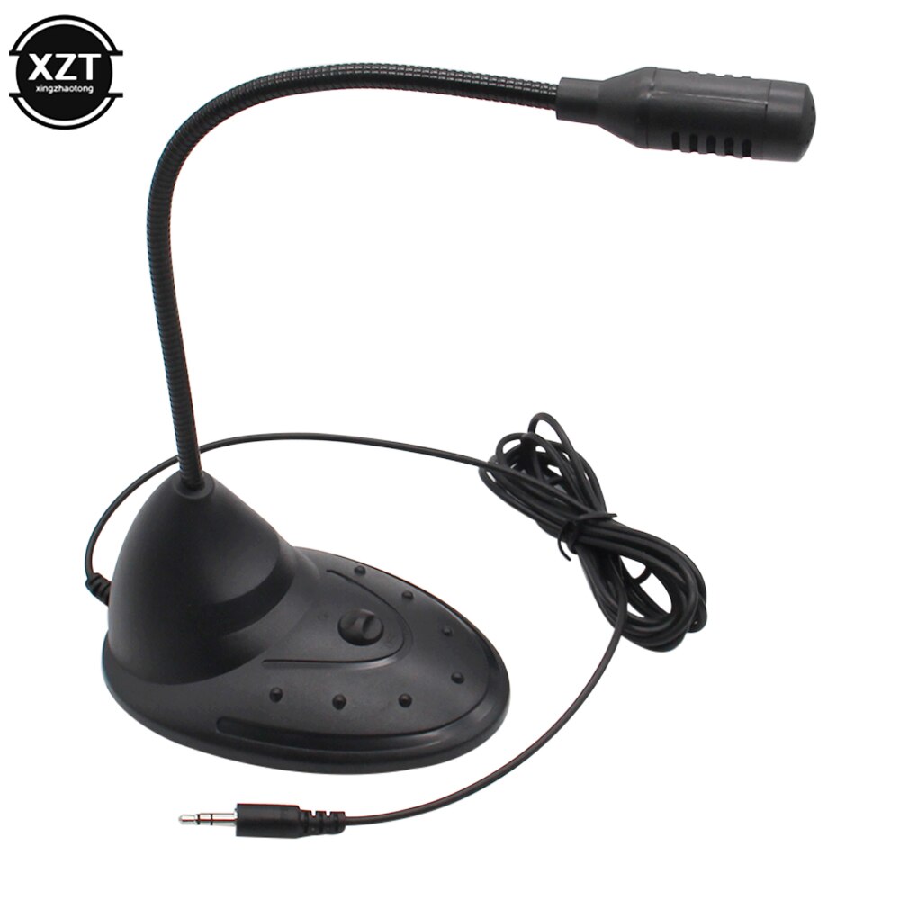 2m Flexible Stand Studio Speech Microphone 3.5mm Plug Gooseneck Mic Wired Mini Mic for Computer PC Desktop Notebook with Switch