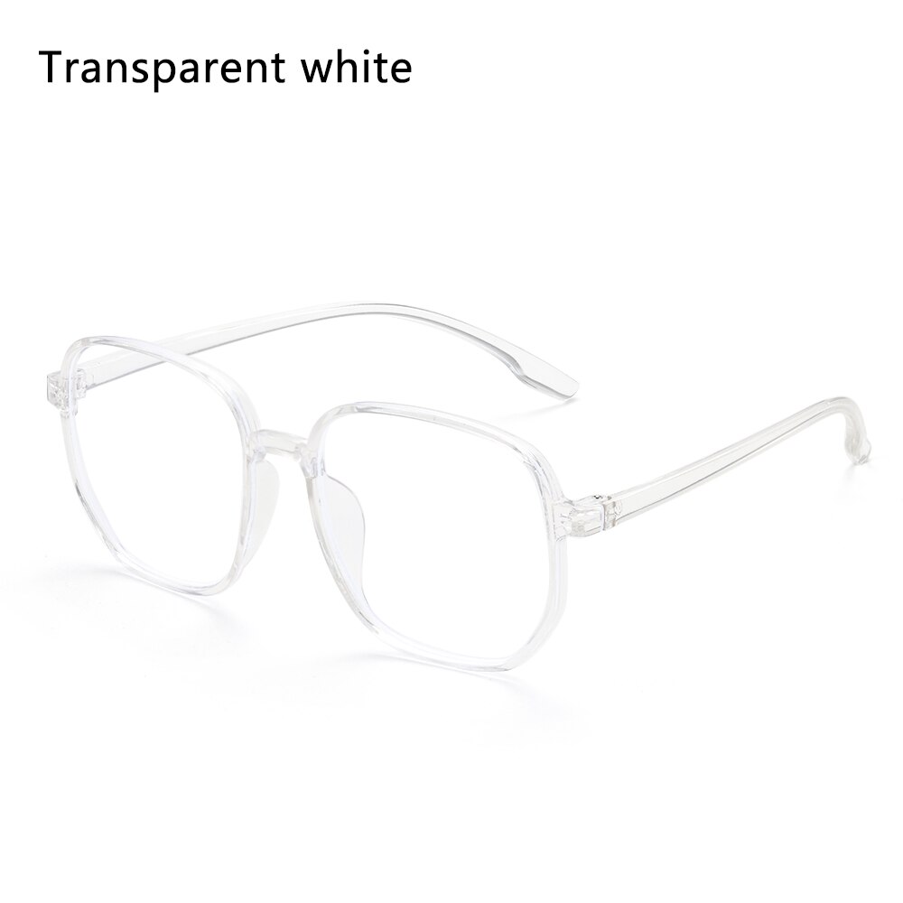 Computer Classic Transparent Round Glasses Anti Blue Glare Frame Clear Lens Myopia Glasses Vintage Eyeglasses Optical Spectacle: Transparent white3