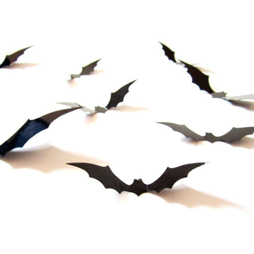 10 Packs Halloween Decoratie Waterdichte Verwijderbare Diy Zwart Drie-Dimensionale Bat Muursticker Home Versiering