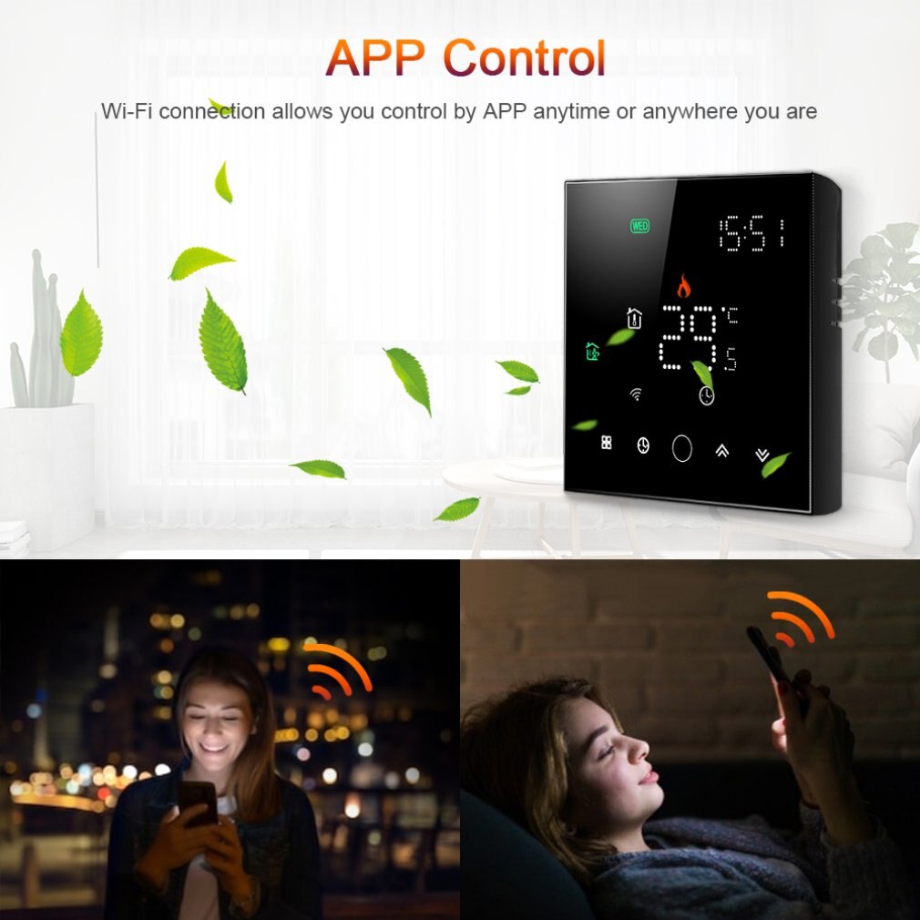 BHT-003-GALW 95-240V Wifi Smart Warm Floor Temperature Controller Voice Control Electric Heating Wall Thermostat