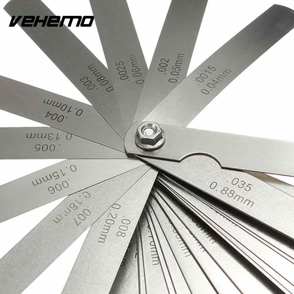 Vehemo Stainless-Steel Filler Gauge Feeler SAE Measuring Tool Dual Marked for Precision Gap Metric Rulers for Stainless Steel