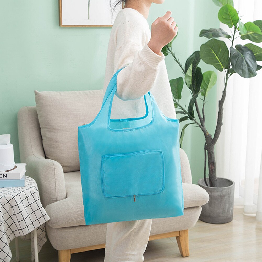 Herbruikbare milieuvriendelijke boodschappentassen met rits, opvouwbaar, klein formaat, premium, lichte opvouwbare tas