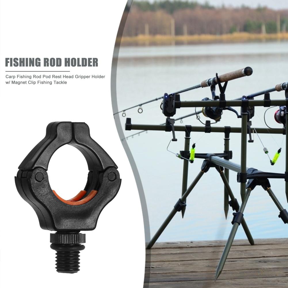 Carp Fishing Rod Rest Head Gripper for Rod Pod Holder with Telescopic Spring Fishing Rod Fixed Holder Head Keep Fishing Rod