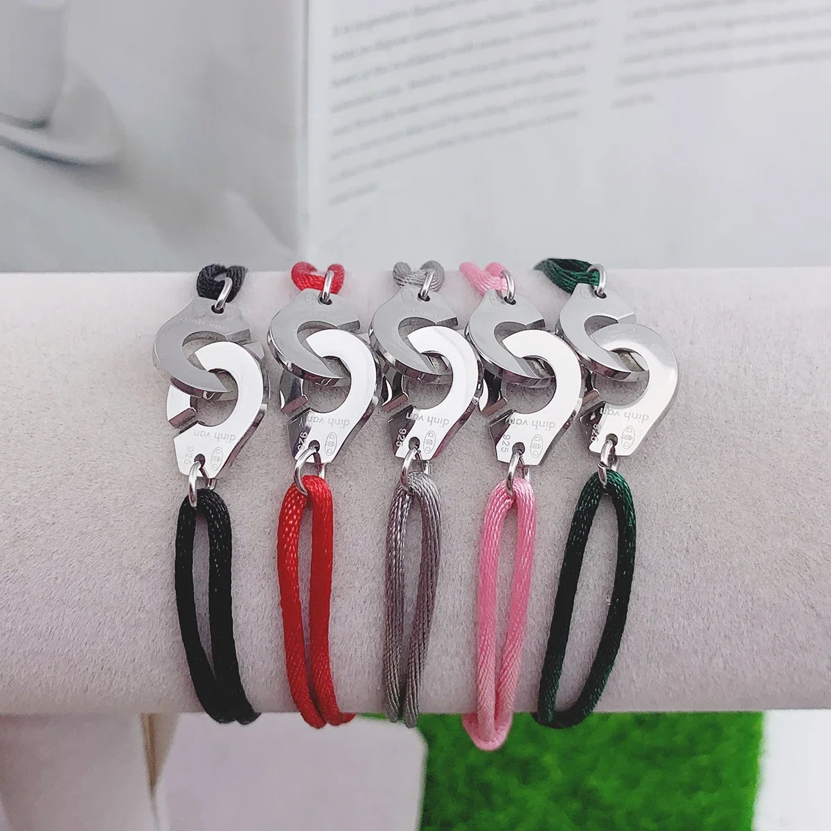 Esposas de acero inoxidable 316 de , pulsera de esposas de cuerda ajustable, bisutería Menottes, pulsera Corde para joyería de mujer