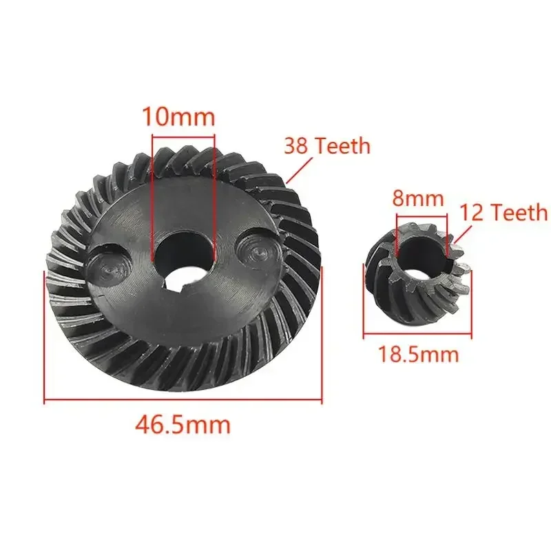 1PC Metall Spirale Kegelrad einstellen Für 9523 Winkel Schleifer Getriebe Polieren Maschine Getriebe Reparatur Teile Energie Werkzeug Zubehör: Schwarz