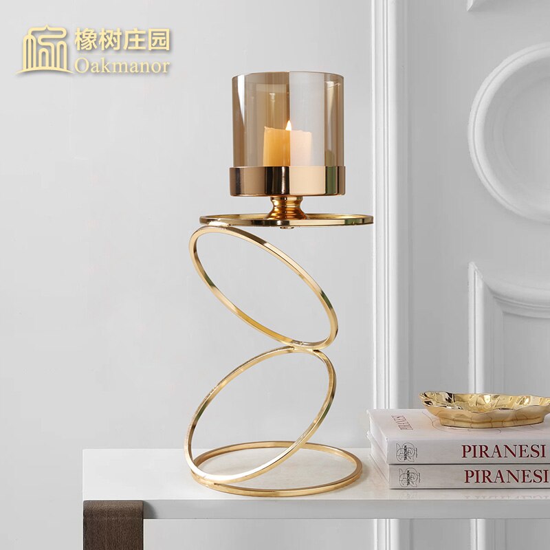 Guld metal lysestager bryllup dekorationer moderne lysestager guld centerpiece photophore verre glas lysestage  zt035