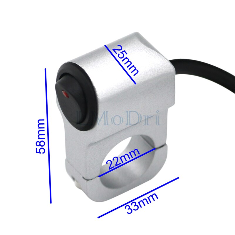 LMoDri Aluminum Alloy Metal Motorcycle Handlebar Switch With Indicator Light Handle Bar Switch 12V Moto Accessories