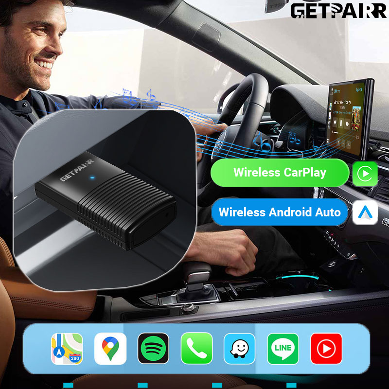 Android Auto CarPlay adaptateur sans fil 2 en 1 Mini voiture systèmes intelligents lecteur accessoires Navigation musique commande vocale