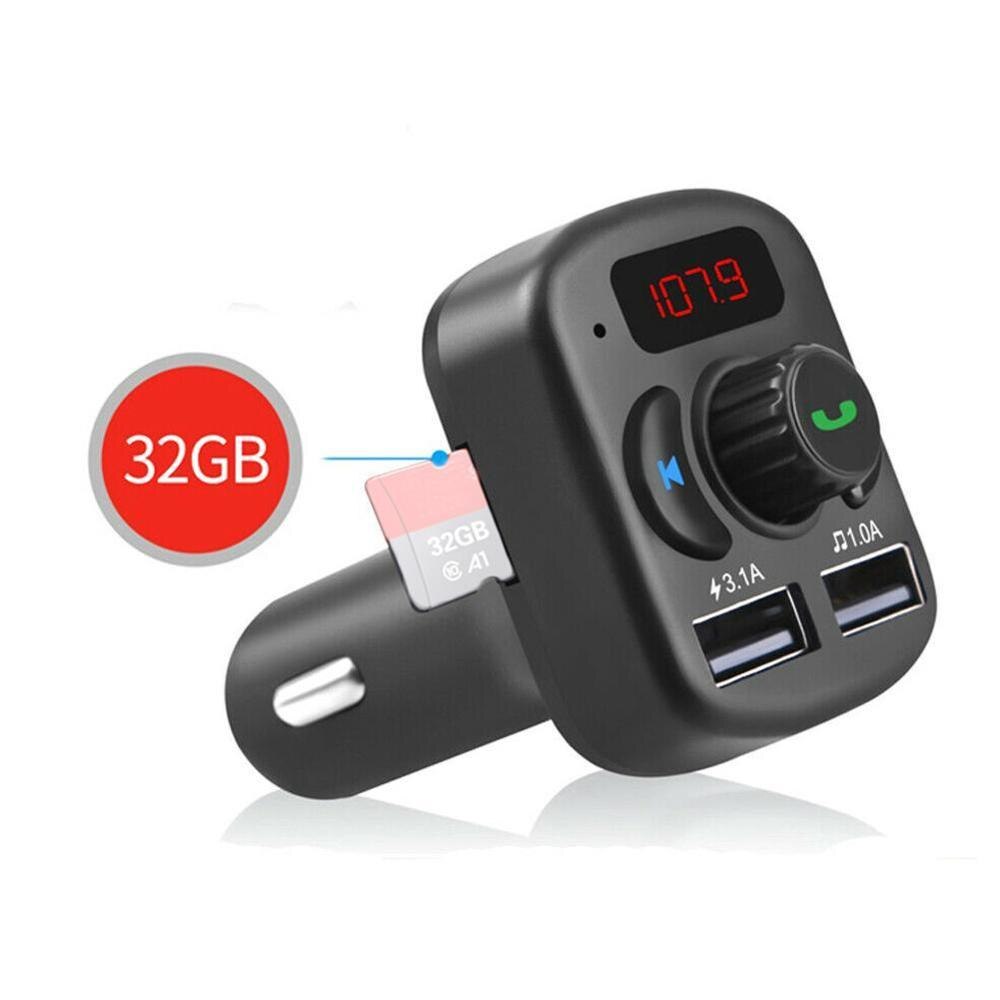 FM Transmitter Aux Modulator Bluetooth 5.1 Handsfree Dual USB MP3 Car with Car Player Audio Charger 3.1A Car Kit Quick Char B5B8