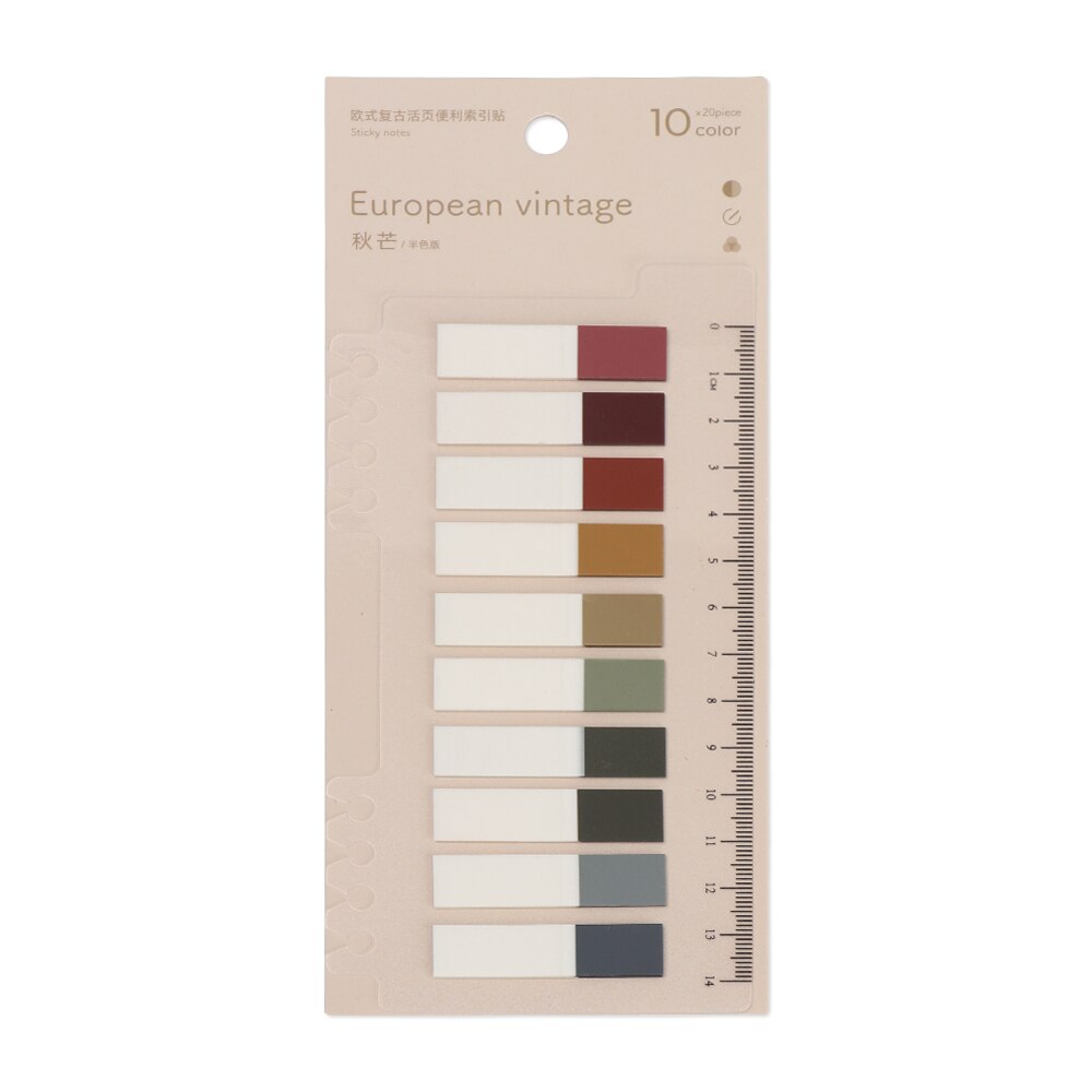 60/120/200pcs Solid Color Planner Stickers Index Bookmark Novelty Notes Memo Pad Loose-leaf Sticker Bookmark Page Sticker: 12