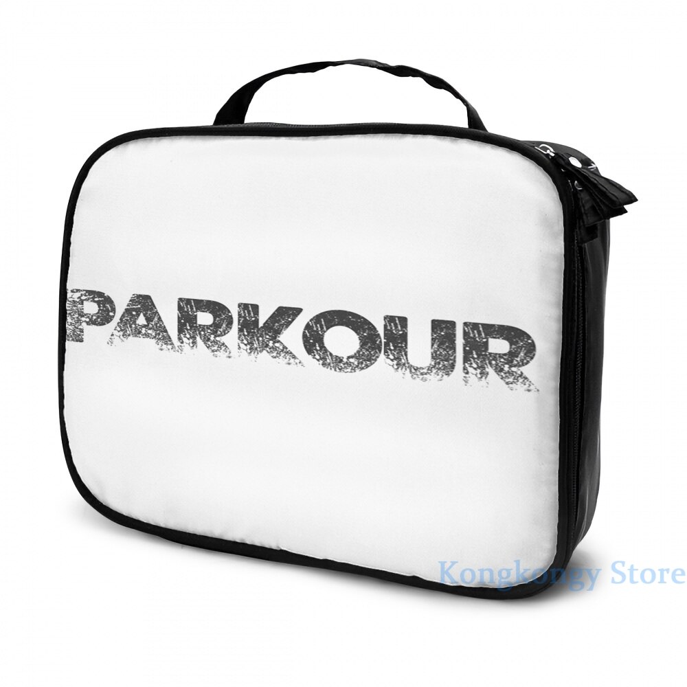 Funny Graphic print Parkour USB Charge Backpack men School bags Women bag Travel laptop bag: Cosmetic bag