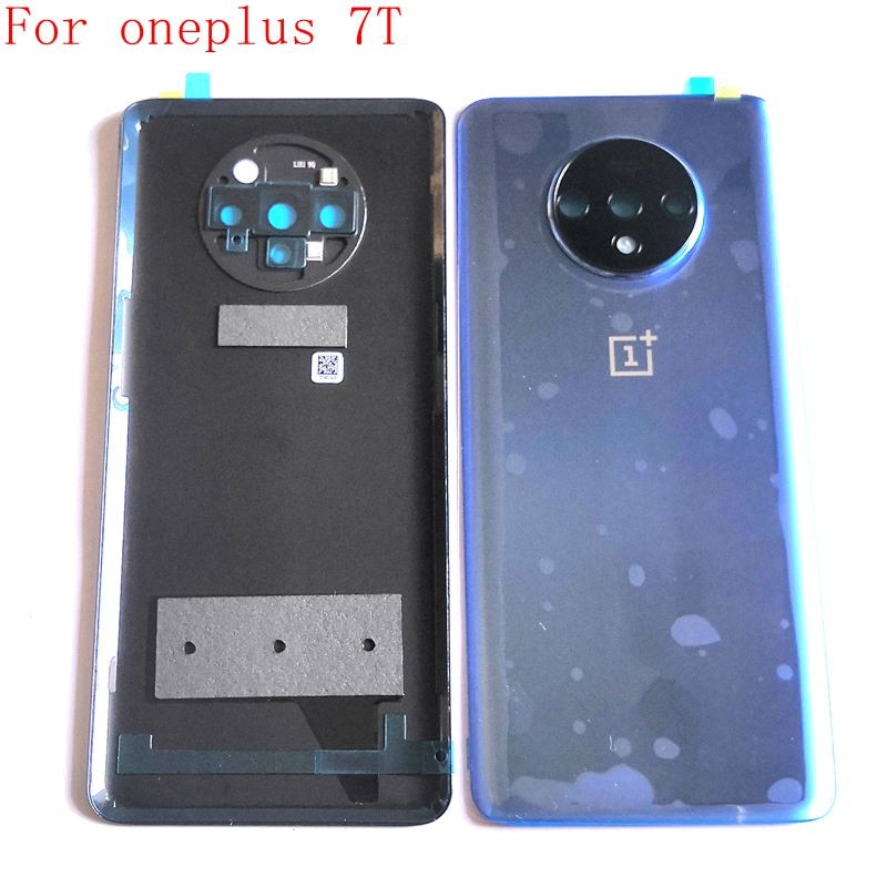 Voor Oneplus 7T Batterij Cover Terug Achterklep Behuizing Voor Oneplus 7T HD1901 HD1903 Terug Frame Glas onderdelen Met Camera Lens