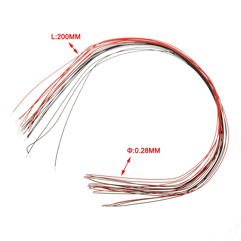 10Pcs Blue #0402 Pre-soldered Micro Litz Wired Leads Blue SMD Led 200mm Length For DIY Small Models 3V