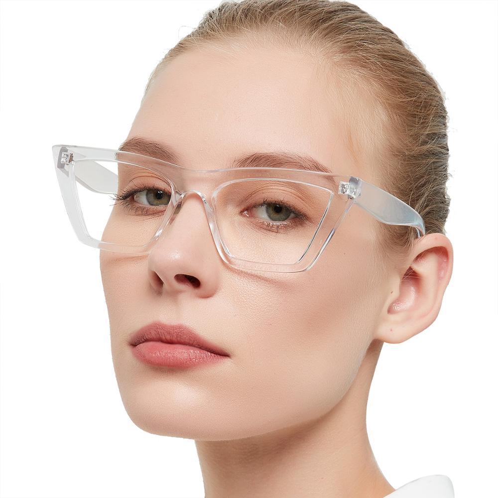OCCI CHIARI Oversize de bloqueo de luz azul gafas de mujer gato ojo gafas óptico transparente marco computadora gafas para personas con miopía