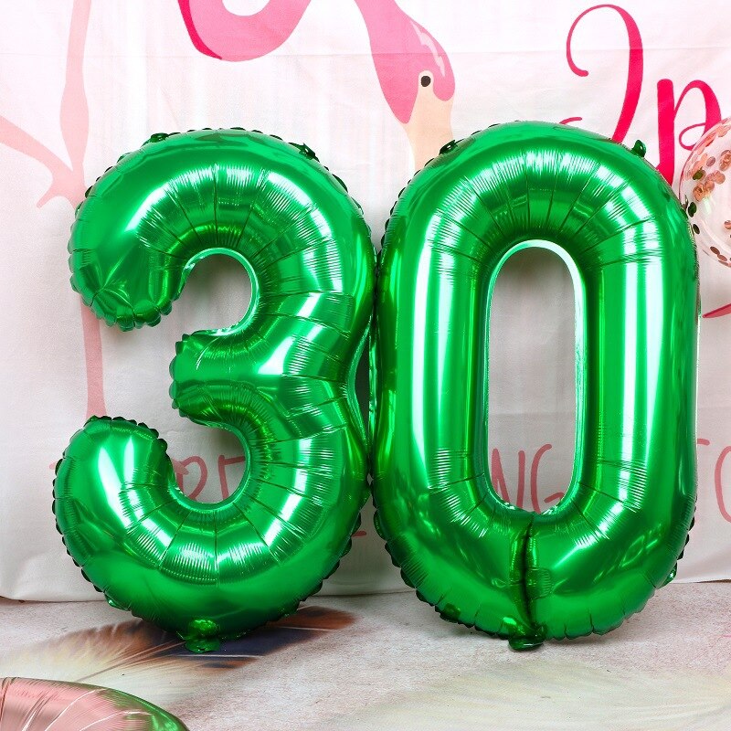 32inch Green Number Balloons Inflatable Foil Ballon Children Birthday Decoration Baloon Anniversary Party Supplies