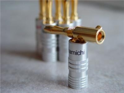 10 stks/partij 24 k gold nakamichi speaker banaanstekkers zuiver koper audio jack connector gratis