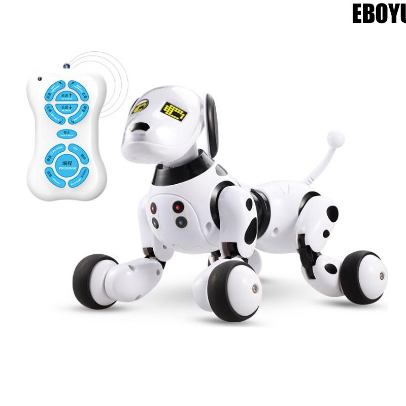 EBOYU – télécommande sans fil pour chien, mise à jour 9007A, 2.4G RC, chien Intelligent, électronique, chien, Robot, jouet éducatif,: Black  White
