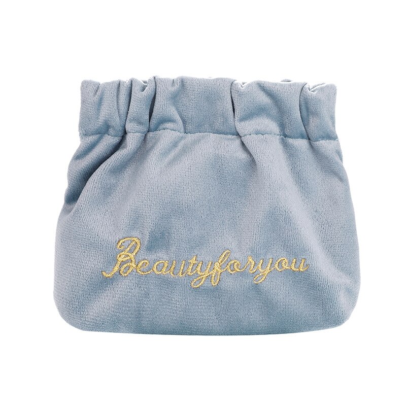 Doozeepa bolsa de cosméticos para meninas, veludo, mini bolsa para batom, organizador para mulheres, bolsa de maquiagem para beleza, sacos de transporte: Blue