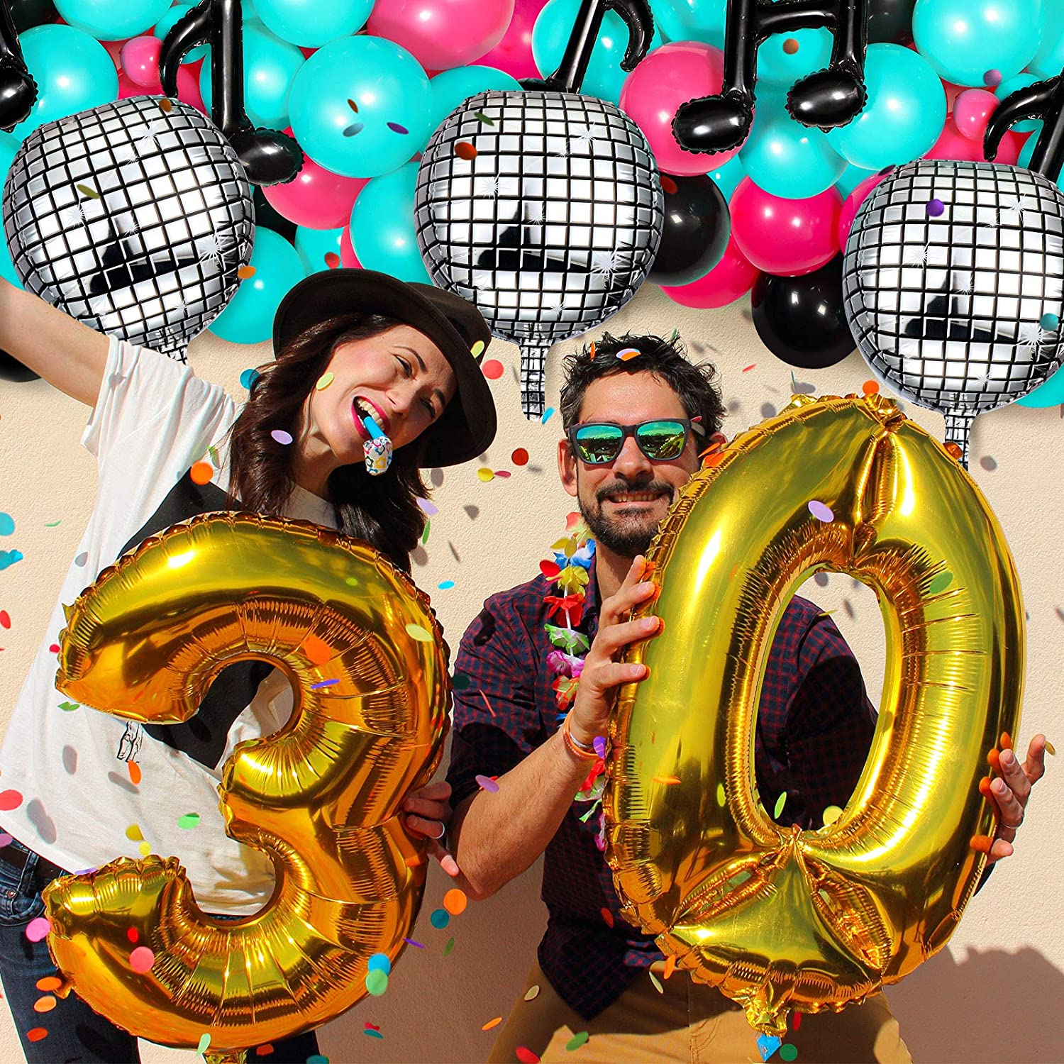 Ballons de musique en forme d&#39;arche pour anniversaire, Kit de guirlande en aluminium pour fête prénatale, notes de musique, décorations à réaliser soi-même