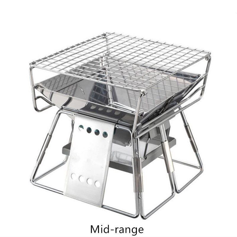 Portable Stainless Steel BBQ Grill Folding BBQ Grill Mini Pocket BBQ Grill Barbecue Accessories For Home Park Use barbecue gril