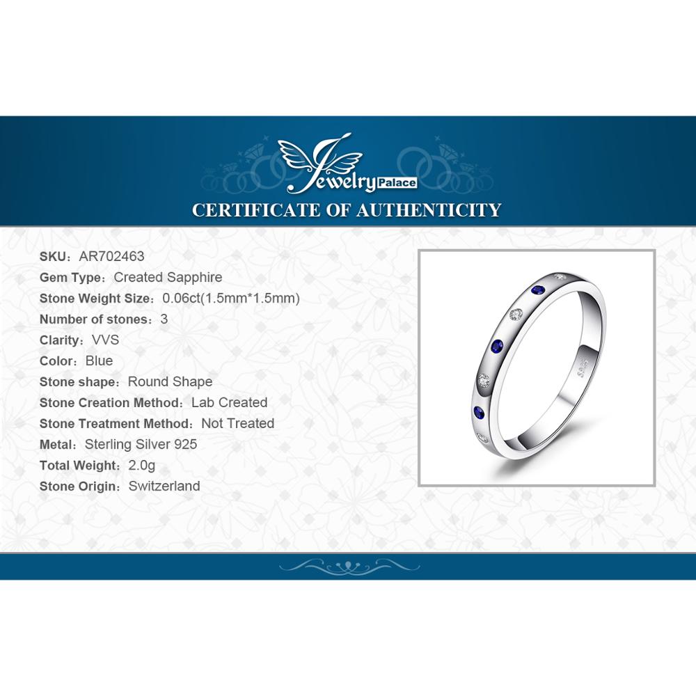 Juvelrypalace skabte blå safirring 925 sterling sølvringe til kvinder vielsesringe evighedsbånd sølv 925 fine smykker