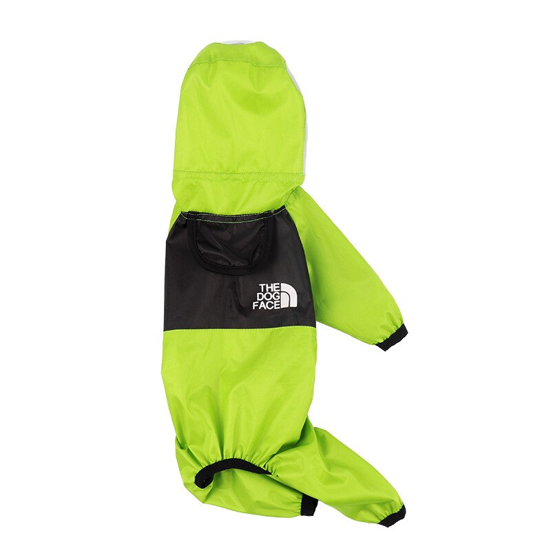 Big Dog Waterproof Dog Raincoat 8 Size Polyester Reflective Hooded Raincoat Dog Pet Raincoat Chihuahua French Bulldog: Apple Green / XXL