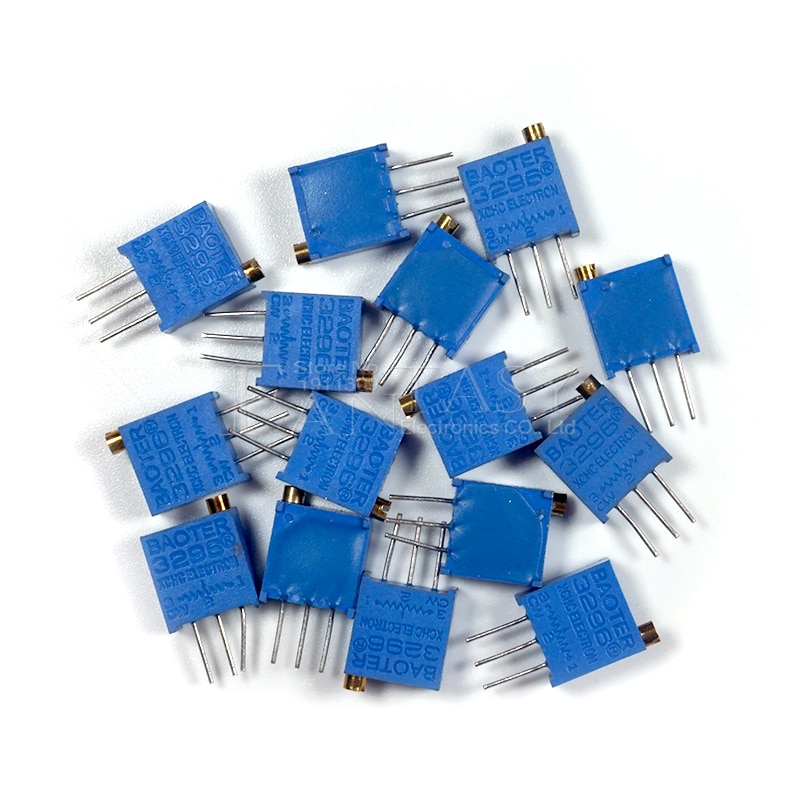 15valuesX1pcs=15pcs 100ohm-2Mohm 0.5w 3296 3296w Variable Resistors MultiTurn trimmer adjustable precision Potentiometer kit