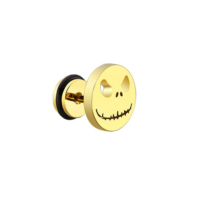 High Grade Stainless Steel Stud Earrings Anime Cross For Women Girls Geometric Ear Jewelry Birthday 2pieces: Titanium Plated