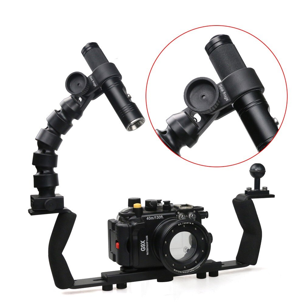 Brazo flexible de buceo 185-410mm Sistema de brazo flexible para cámara subacuática accesorios de fotografía