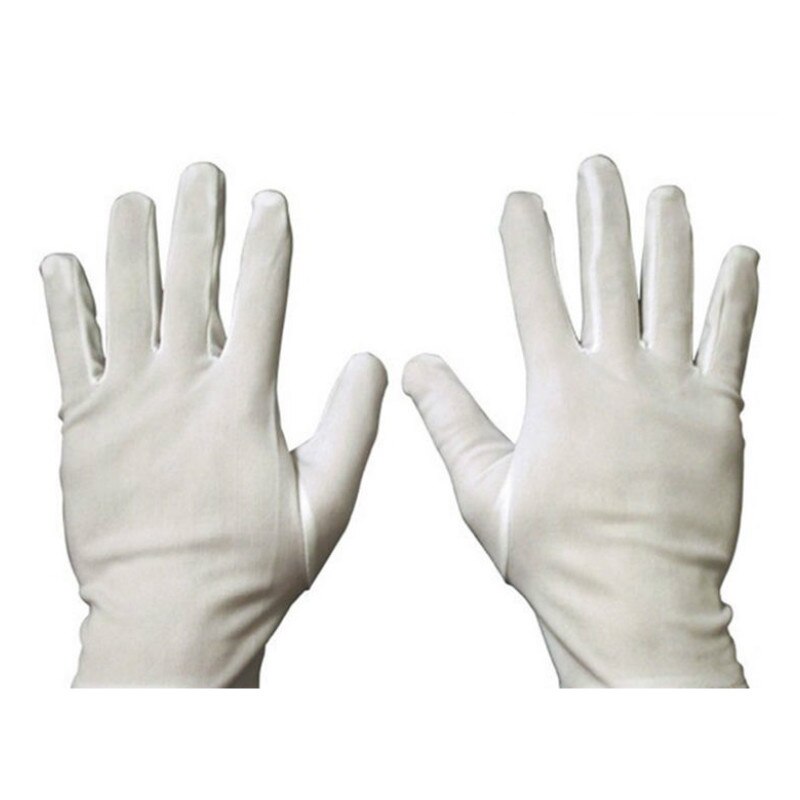 1 par de guantes de poliéster y algodón blancos de grosor medio, guantes sanitarios de laboratorio para el hogar, Herramientas de limpieza multiuso