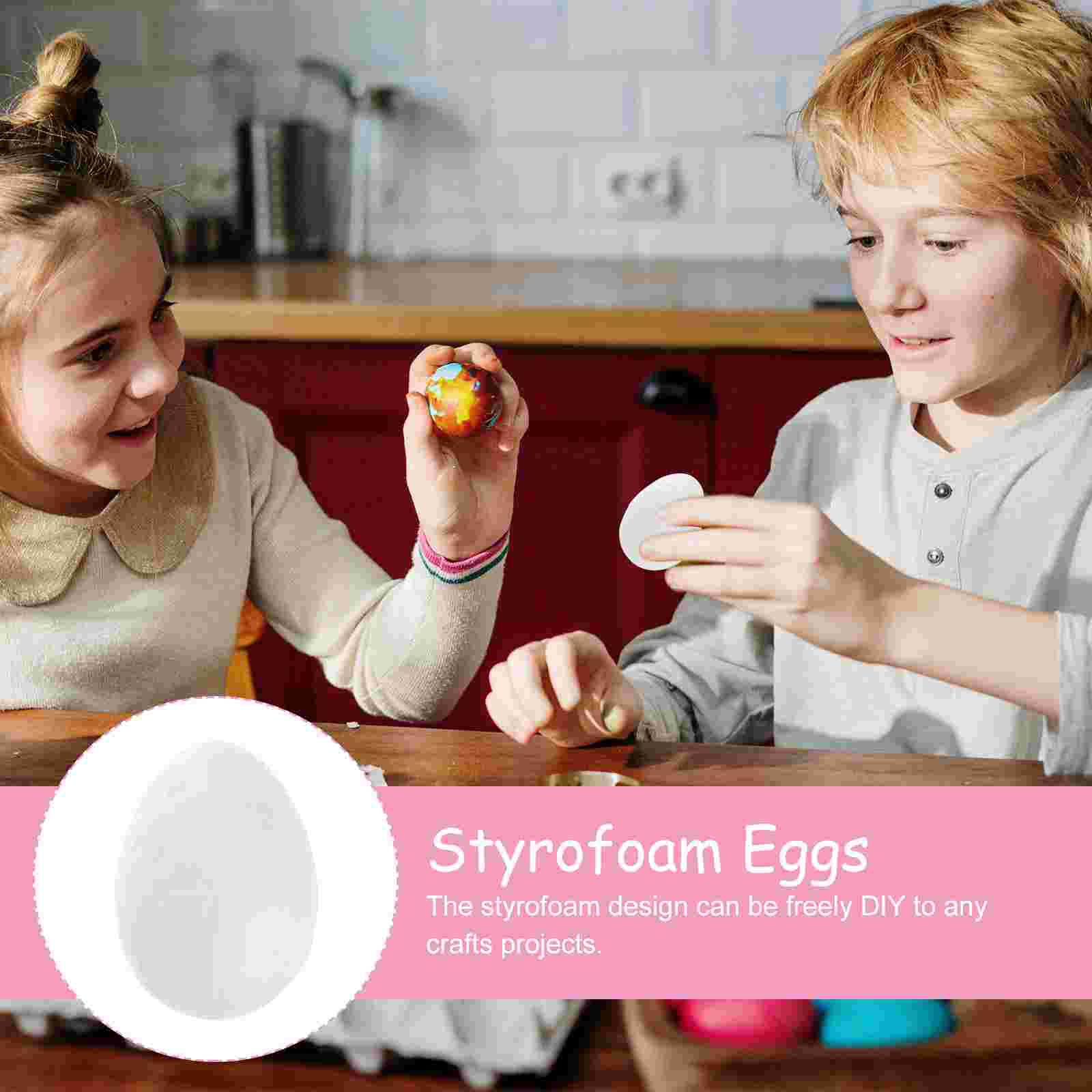 50pcs 3.5cm Durafoam Eggs Styrofoam DIY Easter Egg Crafts Eggs