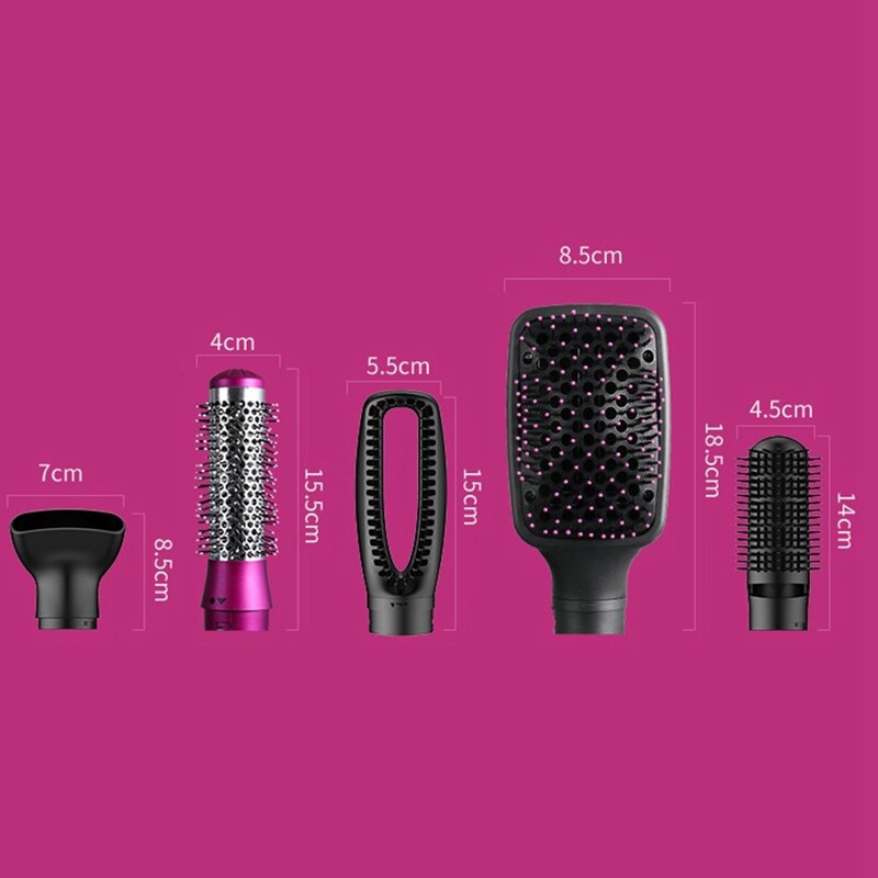 5 In 1 Haar Krultang Roterende Een Stap Föhn Stijltang Kam Curling Borstel Föhn Styling
