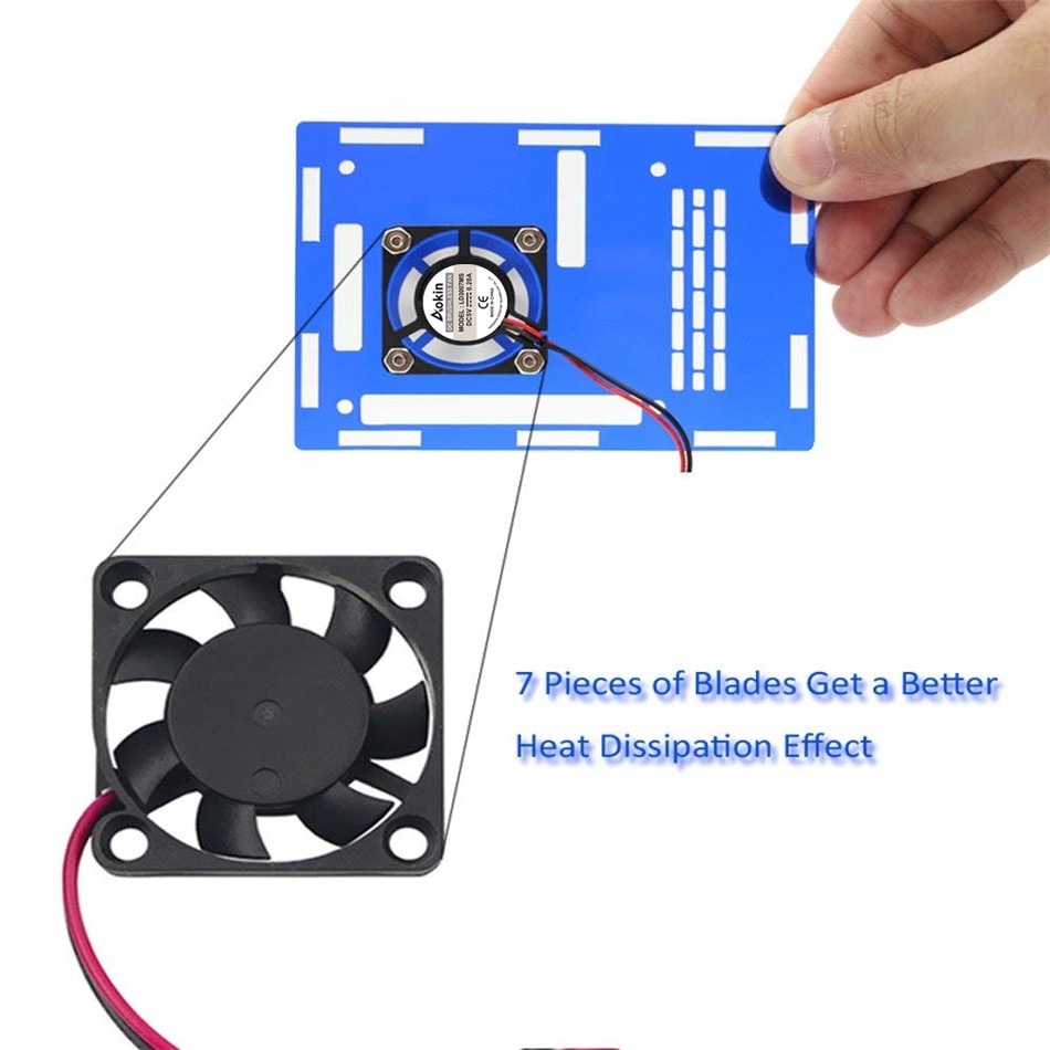 Raspberry Pi Fan Small Computer Fan Raspberry Pi Cooling Fan 30x30x7mm Brushless CPU Cooling Fan for Raspberry Pi 3 B+