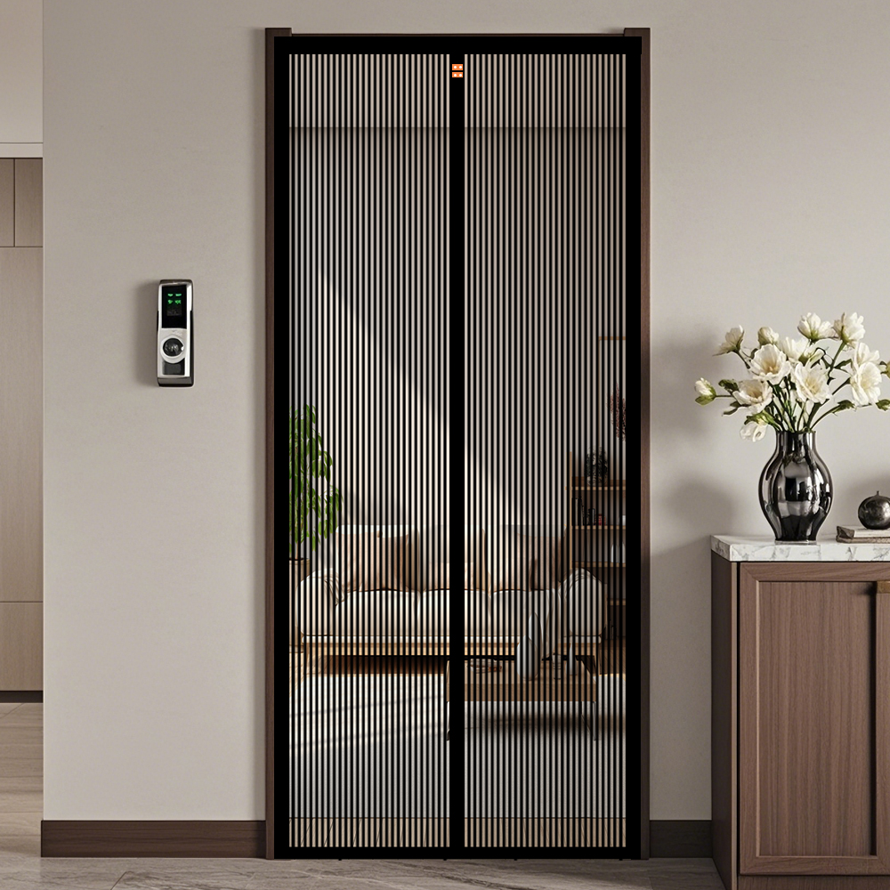 Cortina de listra magnética longa anti-mosquito porta cortinas abertura lateral isolamento porte verão decoração interior design sem perfuração: 3*1.4 / Preto