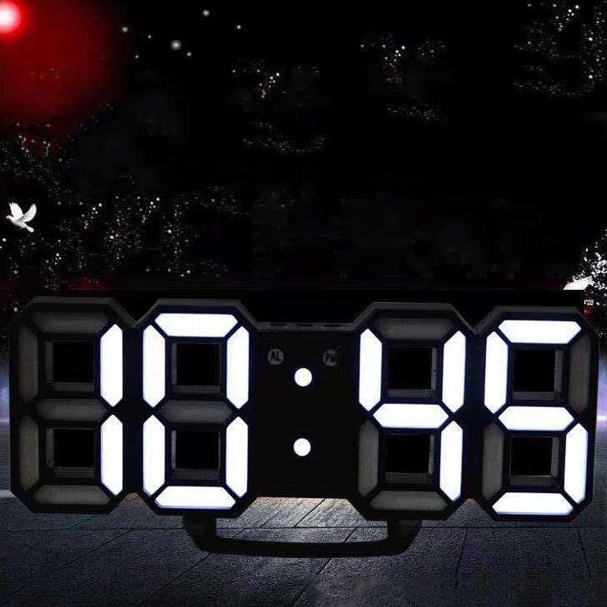 Cymii 3D Large LED Digital Wall Clock Date Time Celsius Nightlight Display Table Desktop Clocks Alarm Clock From Living Room