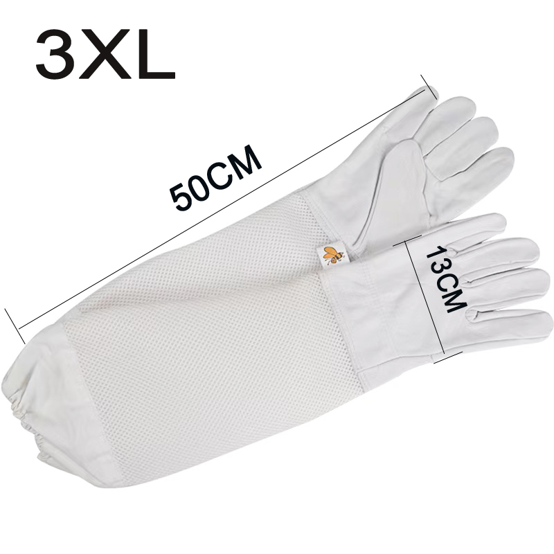 Luvas de apicultor mangas protetoras ventiladas profissional anti abelha para apicultura apicultor evitar ferramentas colmeia: Luz amarela