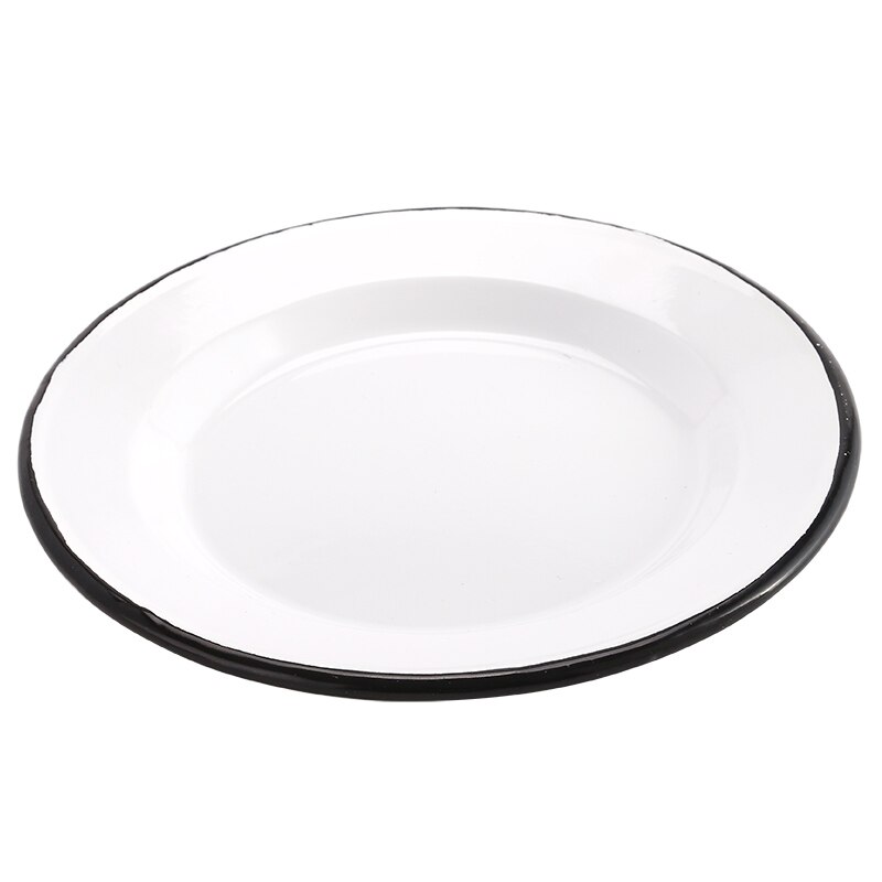 Emalje rund tallerken rund morgenmadsbakke mad frugt dessert tallerken snack opbevaring bakker køkken arrangør dekorativ tallerken bakke