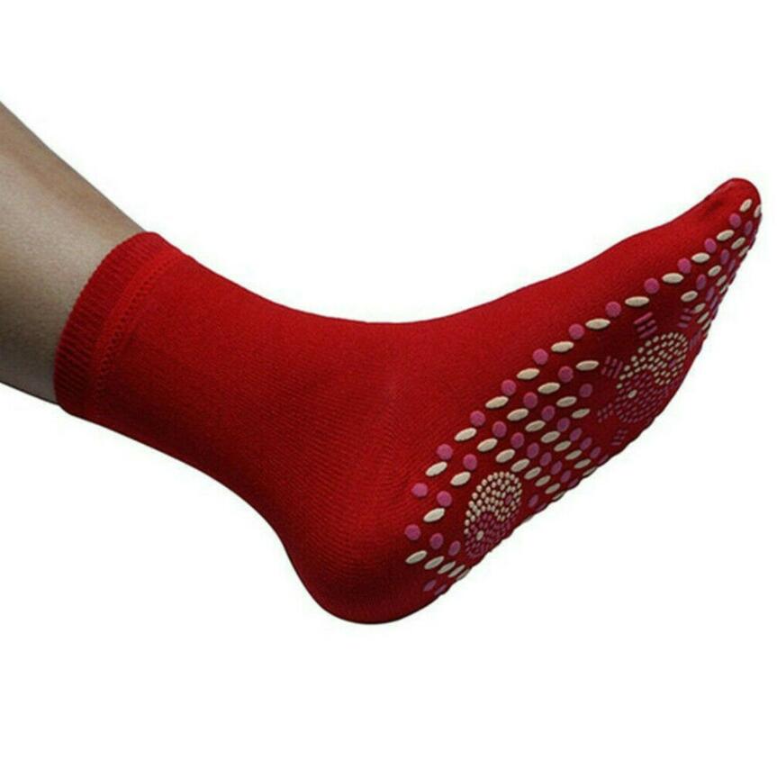 1 paar Selbst Heizung Gesundheit Socken Pflege Atmungsaktiv Magnetische Socken Selbst Heizung Therapie Warme Turmalin Socken Schmerzen Linderung gesundheit: rot