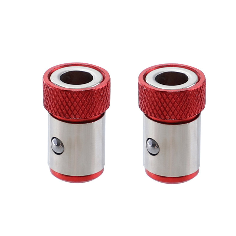 Screwdriver Drill Bit Magnetic Ring For 6.35mm Magnetic Adjustable Screw Drill Tip Magnet Powerful Ring Tools Set: 2Pcs Red
