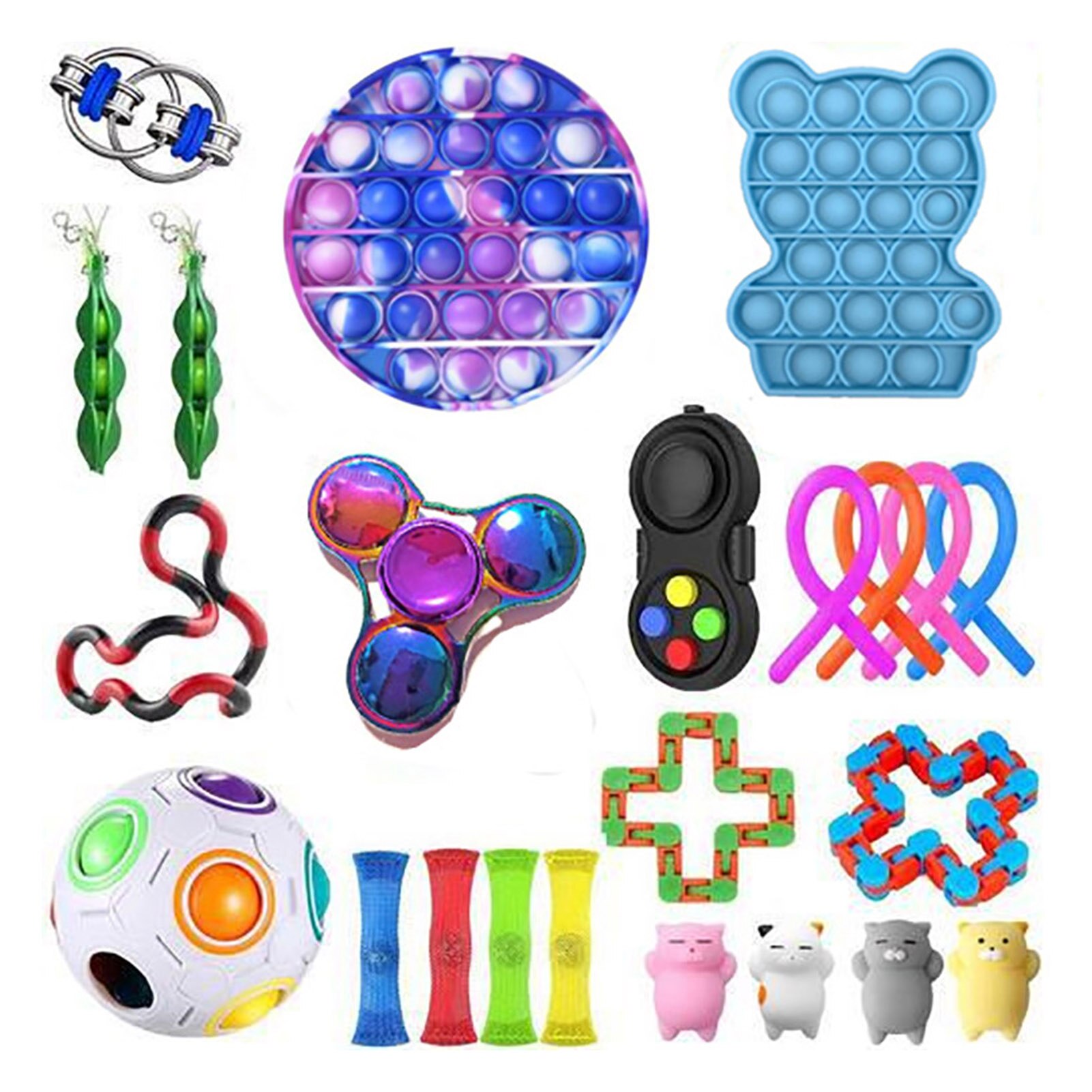 20/21/22Stck Pack Zappeln Sensorischen Spielzeug einstellen betonen Linderung Spielzeug Autismus Angst Linderung betonen Pop blasiert zappeln Spielzeug Für freundlicher Erwachsene