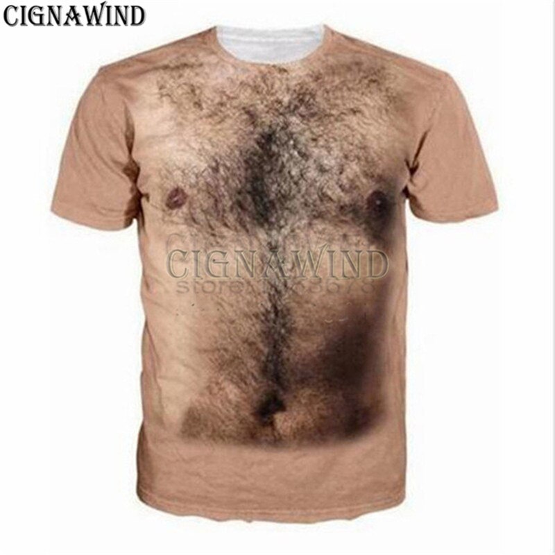funny Hairy Chest t shirt men/women 3D printed t-shirts casual Harajuku style tshirt streetwear tops: 02 / S